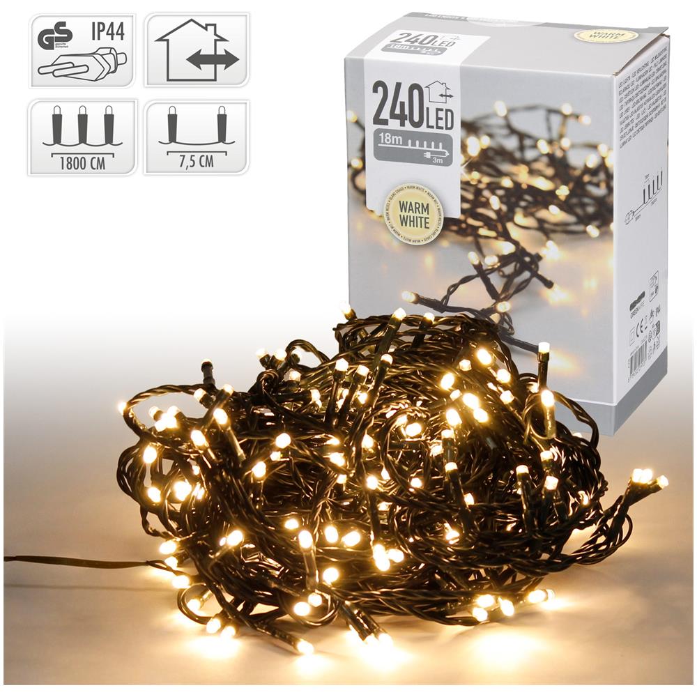 240 Led Luci Di Natale Fata Illuminazione Deco Bianco Caldo Ip-44 Indoor / outdoor - Foto 6