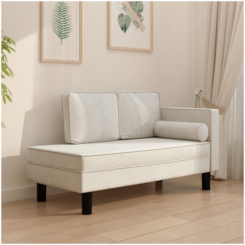 Divano Letto A 2 Posti Crema In Velluto - Foto 1