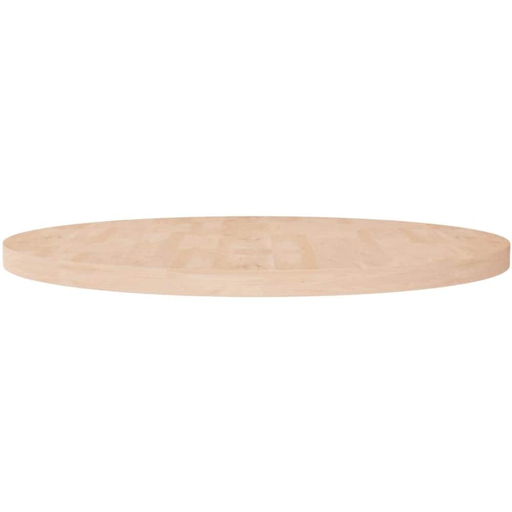 Piano Tavolo Rotondo 90x4 Cm Massello Di Rovere Non Trattato - Foto 1