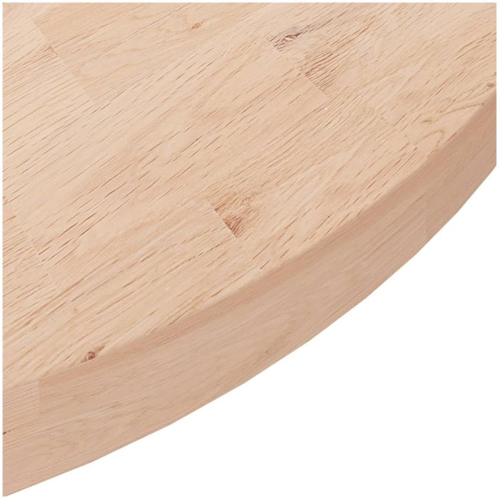 Piano Tavolo Rotondo 90x4 Cm Massello Di Rovere Non Trattato - Foto 3
