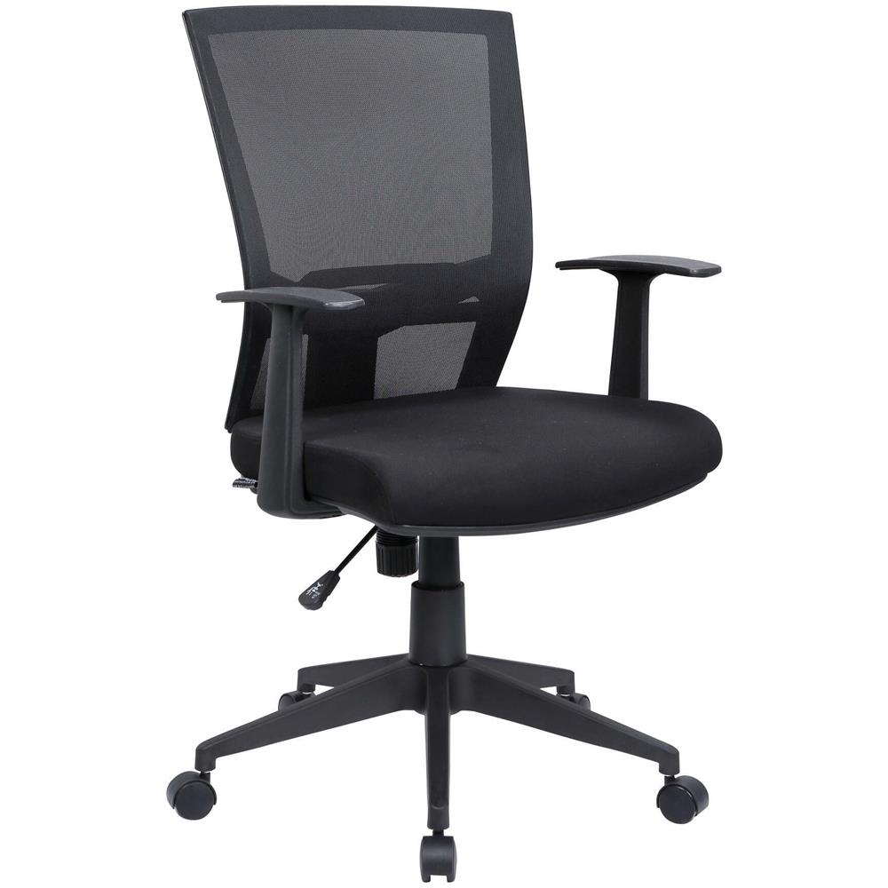 Sedia Da Ufficio Palmerston, Poltrona Direzionale A Rete Con Braccioli, Seduta Ergonomica Da Ufficio, 59x64h96/106 Cm, Nero - Foto 1