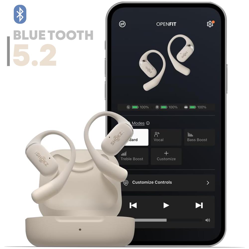 Cuffie Sportive Senza Fili Bluetooth Openfit Beige - Foto 2