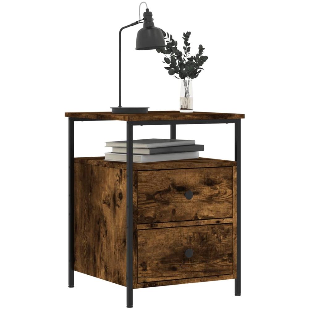 Comodini 2 Pz Rovere Fumo 44x45x60 Cm In Legno Multistrato - Foto 3