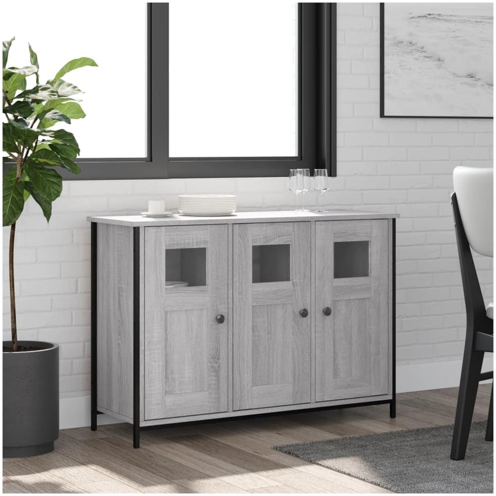 Credenza Grigio Sonoma 100x35x70 Cm In Legno Multistrato - Foto 1