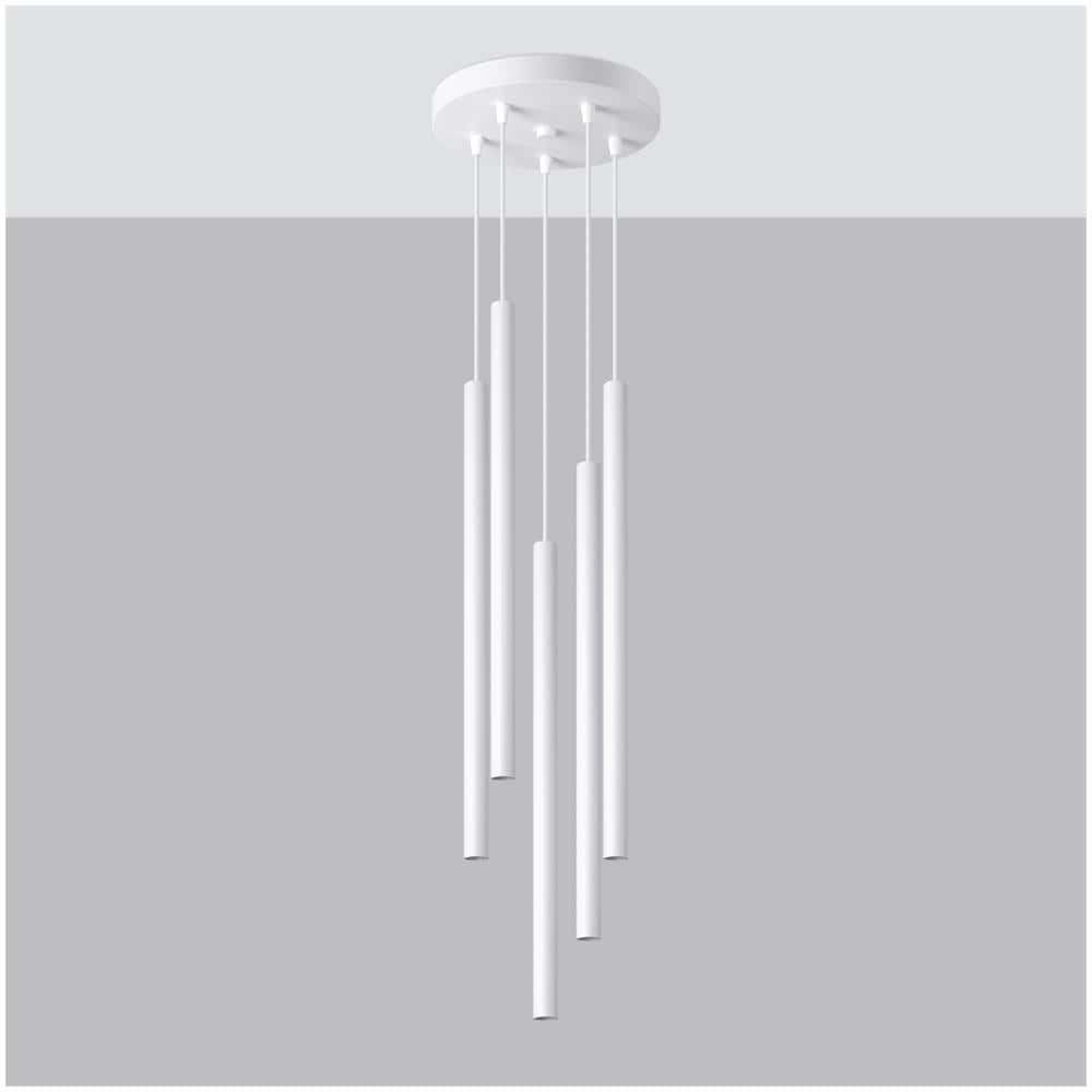 Sollux Lighting Lampada A Sospensione Pastelo 5p Bianco Sl.1175 - Moderno Lampade A Sospensione Bianco 110x25x25 Cm - Foto 2