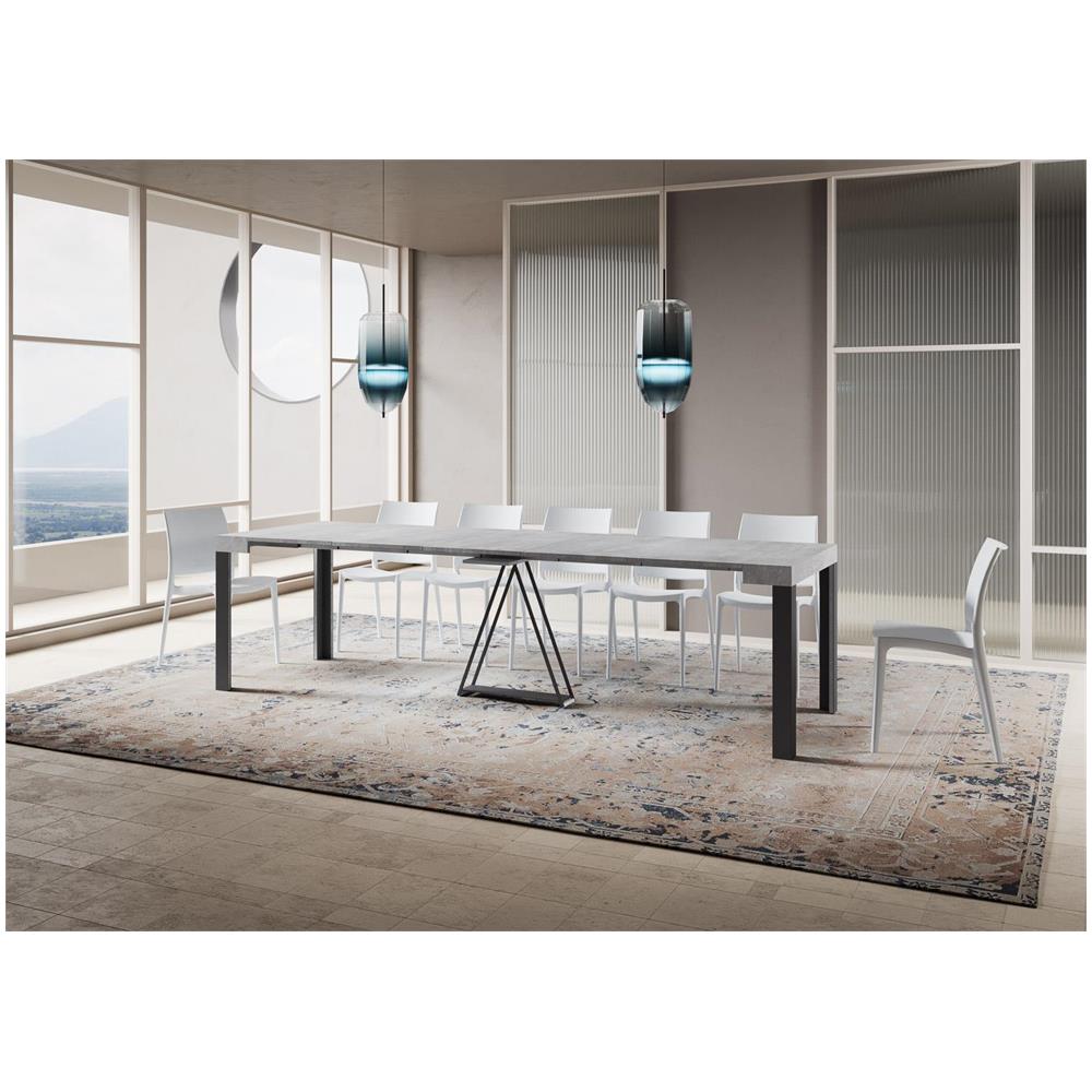 Consolle allungabile 90x40/300 cm Tarax cemento telaio antracite - Foto 4