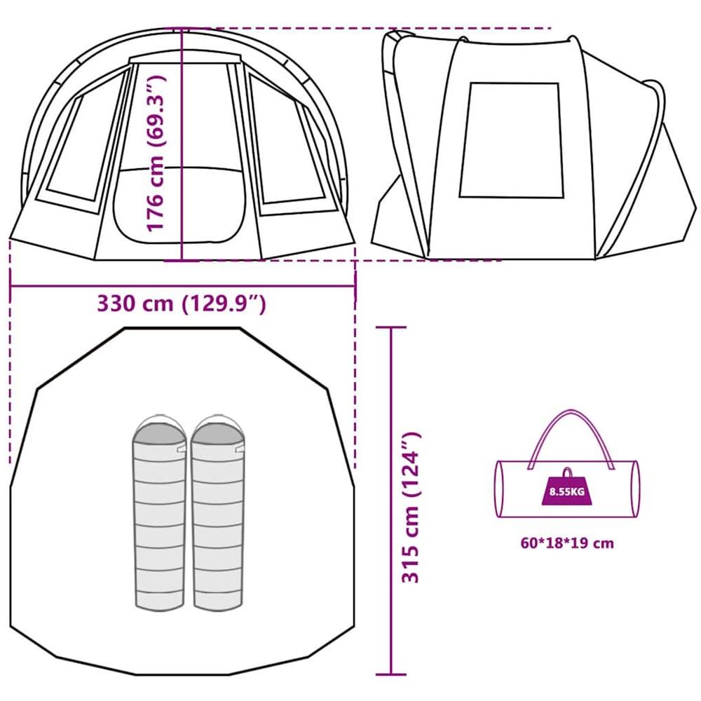 Tenda da Pesca per 2 Persone Marrone Impermeabile - Foto 10