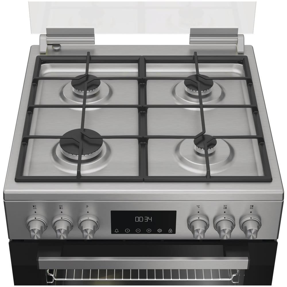 Ariston H6G5LMX cucina a libera installazione, 60x60cm, piano gas, forno elettrico ventilato, grill elettrico, 73 Lt, classe A, Inox - Foto 8