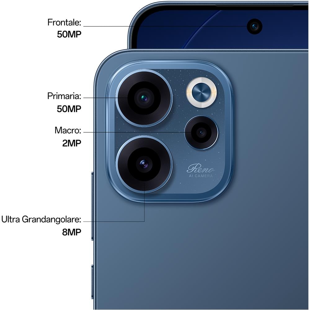 Reno15 F 5G AI 256GB 8GGB Ram Display 6.57” 120HZ AMOLED FHD+ Tripla fotocamera 50+8+2MP DualSim (nano+eSim). Selfie 50MP Android 16 Snapdragon 6 Gen1 6500mAh -Twilight Black - Foto 16