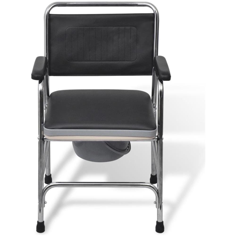 Sedia Da Toilette Comoda Da Bagno In Acciaio Nera - Foto 2