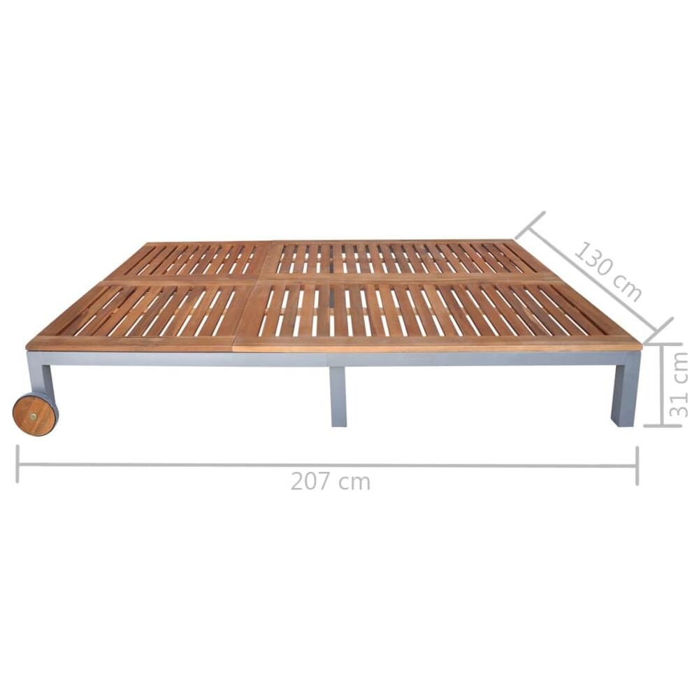 Lettino Prendisole Doppio in Massello di Acacia - Foto 5