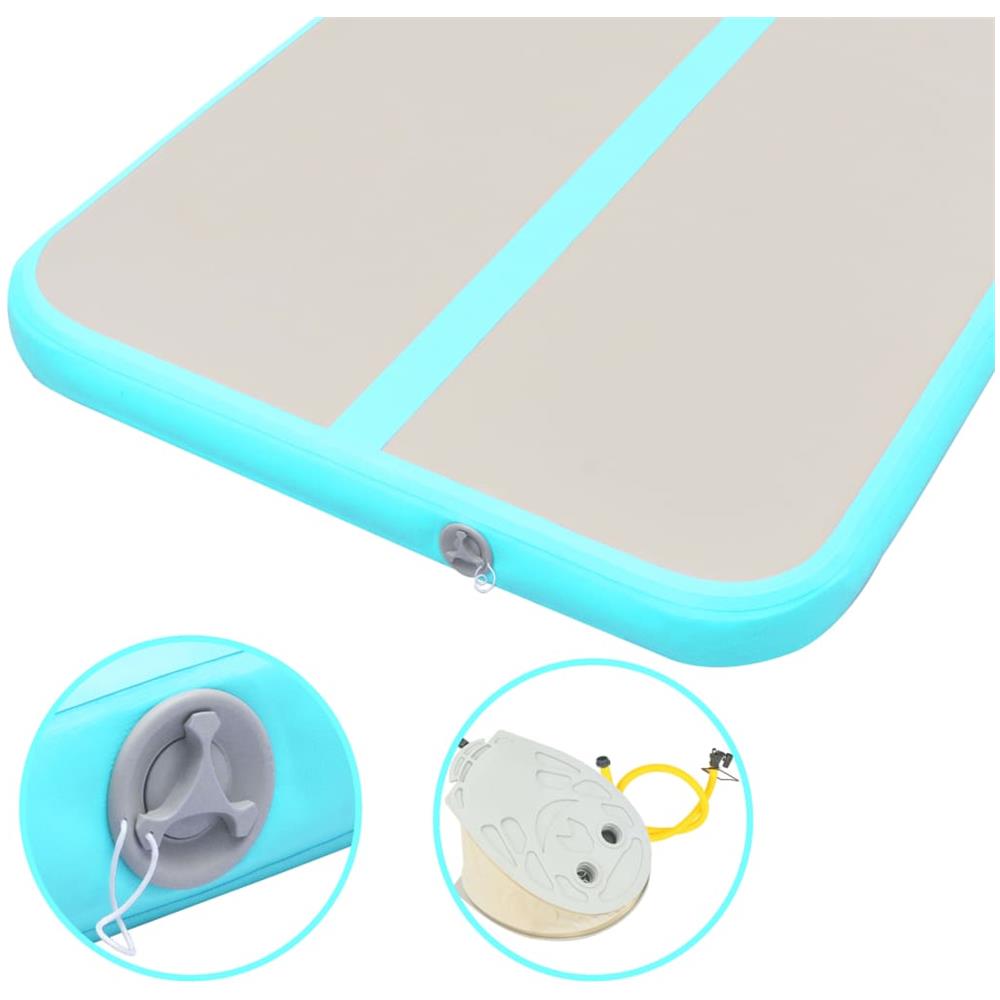 Tappetino Ginnastica Gonfiabile E Pompa 700x100x10cm Pvc Verde - Foto 8