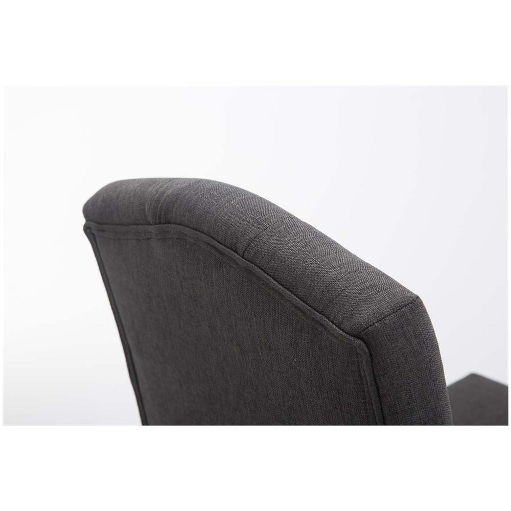 Set 2 Sgabelli Bar Cucina Louise Chesterfield in Tessuto e Legno - Coppia Sedie Sgabello Bancone con Schienale H 77cm Grigio Scuro Antico Scuro - Foto 5