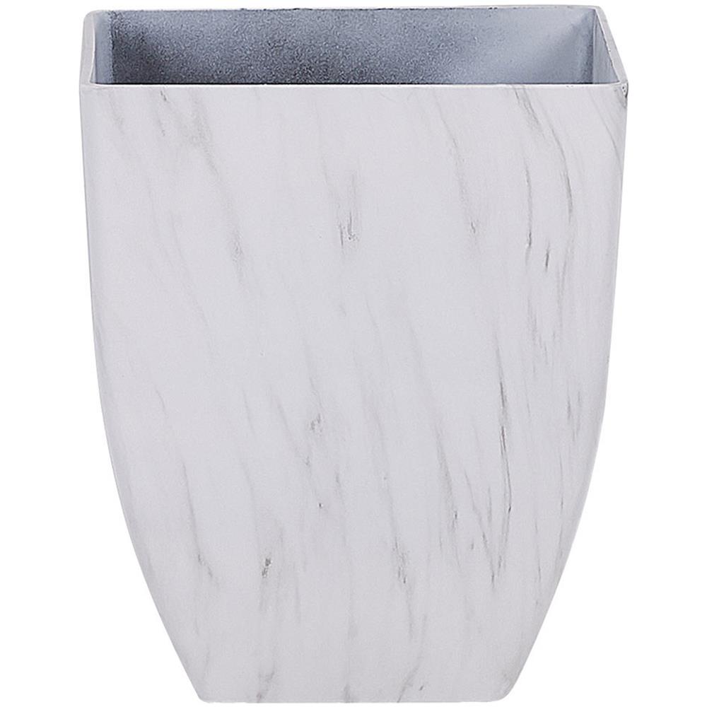 Vaso Di Fiori Effetto Marmo Bianco Quadrato 35 X 35 X 42 Cm Miro - Foto 1