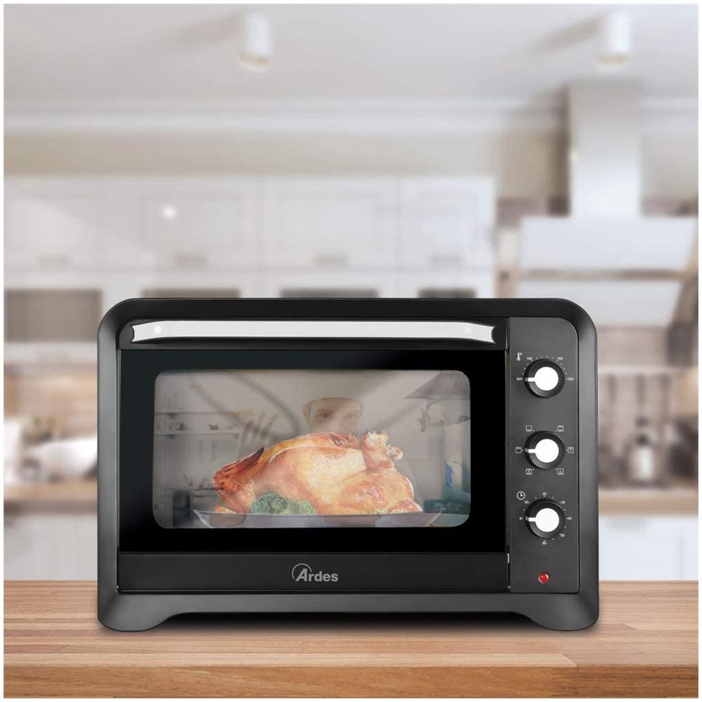 Timer 6 Funzioni Cottura Luce Interna Ardes AR6264PB MAGNUS 64 Litri Forno  Elettrico Ventilato 64 L Doppio Vetro con Accessori Nero 2000 W lencicol  Elettrodomestici speciali Casa e cucina