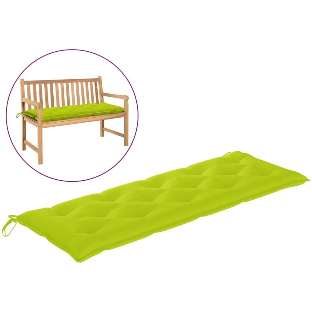 Cuscino Panca da Giardino Verde Brillante 150x50x7 cm Tessuto - Foto 1