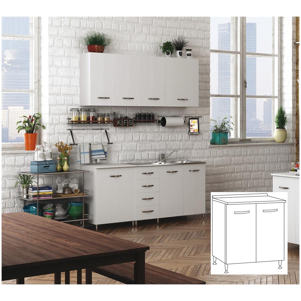 Kit Cucina Base 2a. cm. 80x50x85h Bianco - Foto 1
