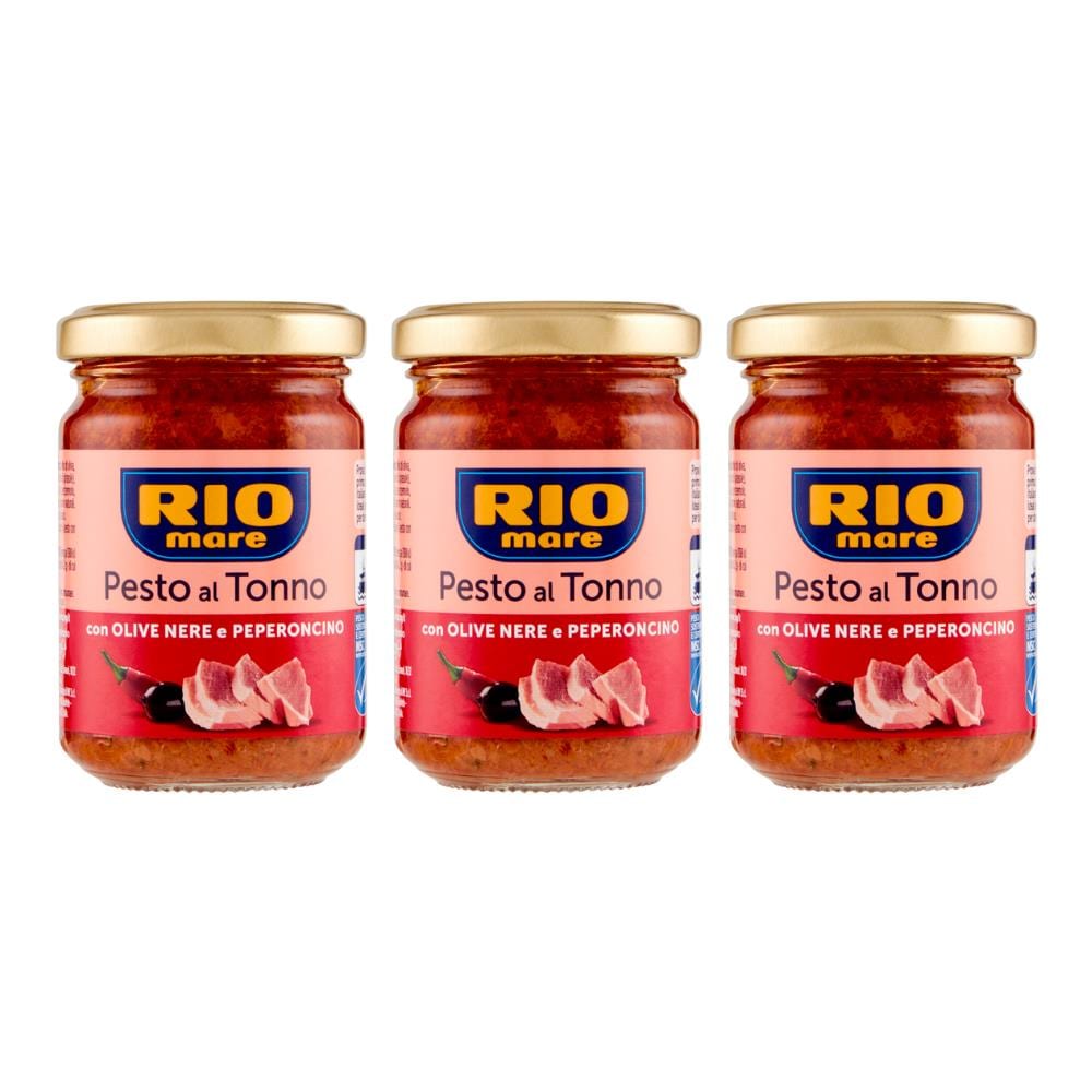 Pesto Al Tonno Con Olive Nere E Peperoncino 3 Vasetti Da 130 Grammi - Foto 1