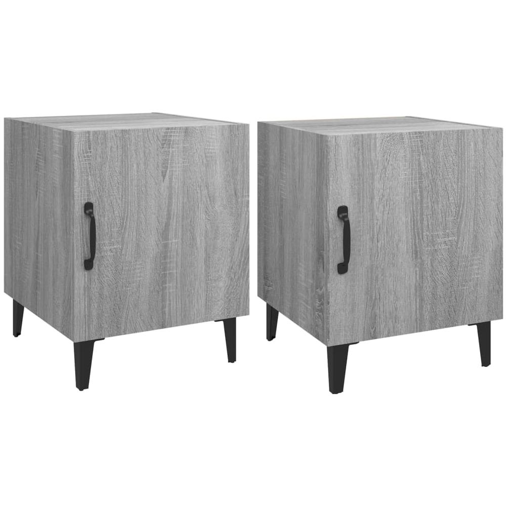 Comodini 2 Pz Grigio Sonoma In Legno Multistrato - Foto 1