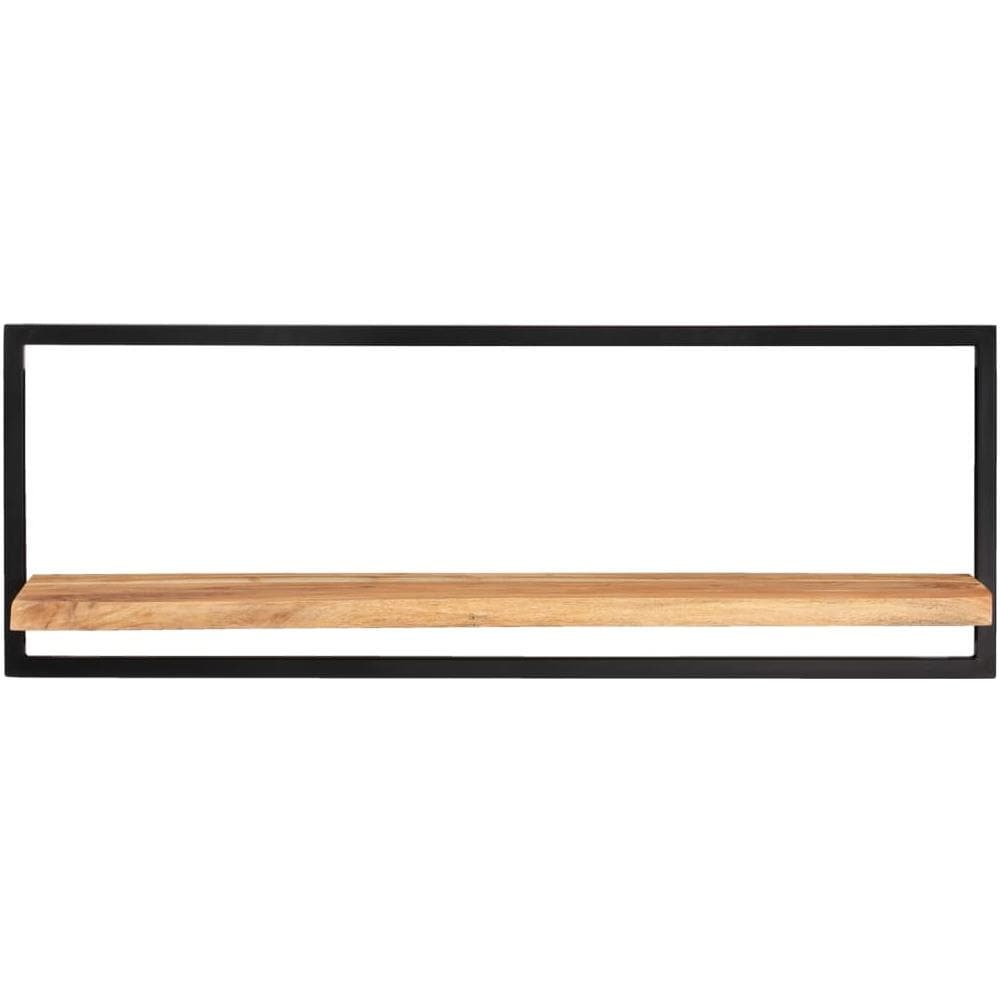 Mensole Parete 2pz 100x24x35 Cm Legno Massello Acacia E Acciaio - Foto 2