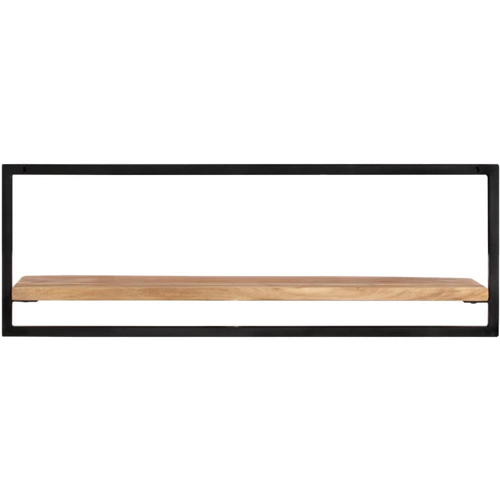 Mensole Parete 2pz 100x24x35 Cm Legno Massello Acacia E Acciaio - Foto 3