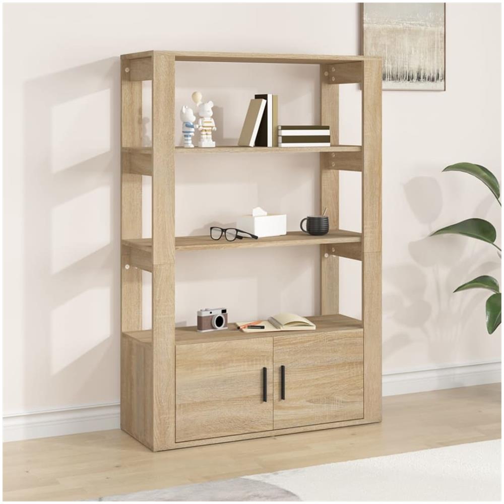 Credenza Rovere Sonoma 80x30x119,5 Cm In Legno Multistrato - Foto 1