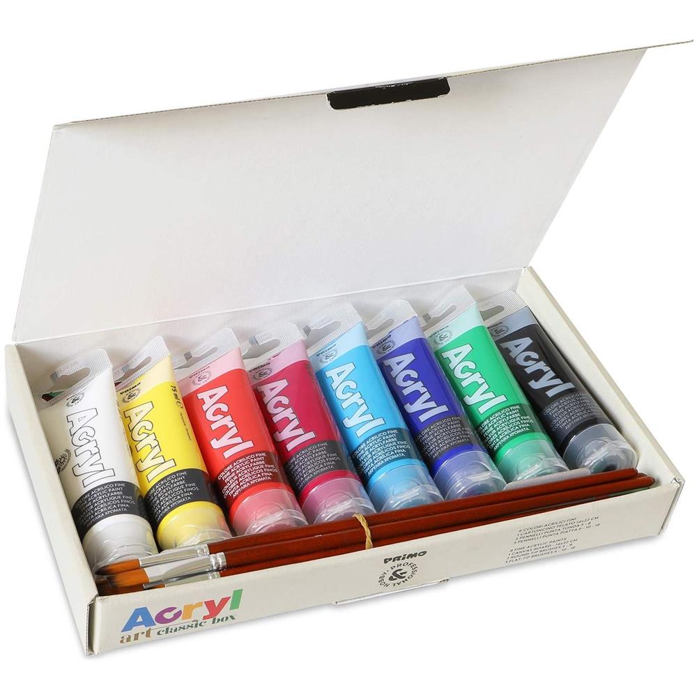 Set Di 8 Colori Acrilici E Accessori - Foto 1