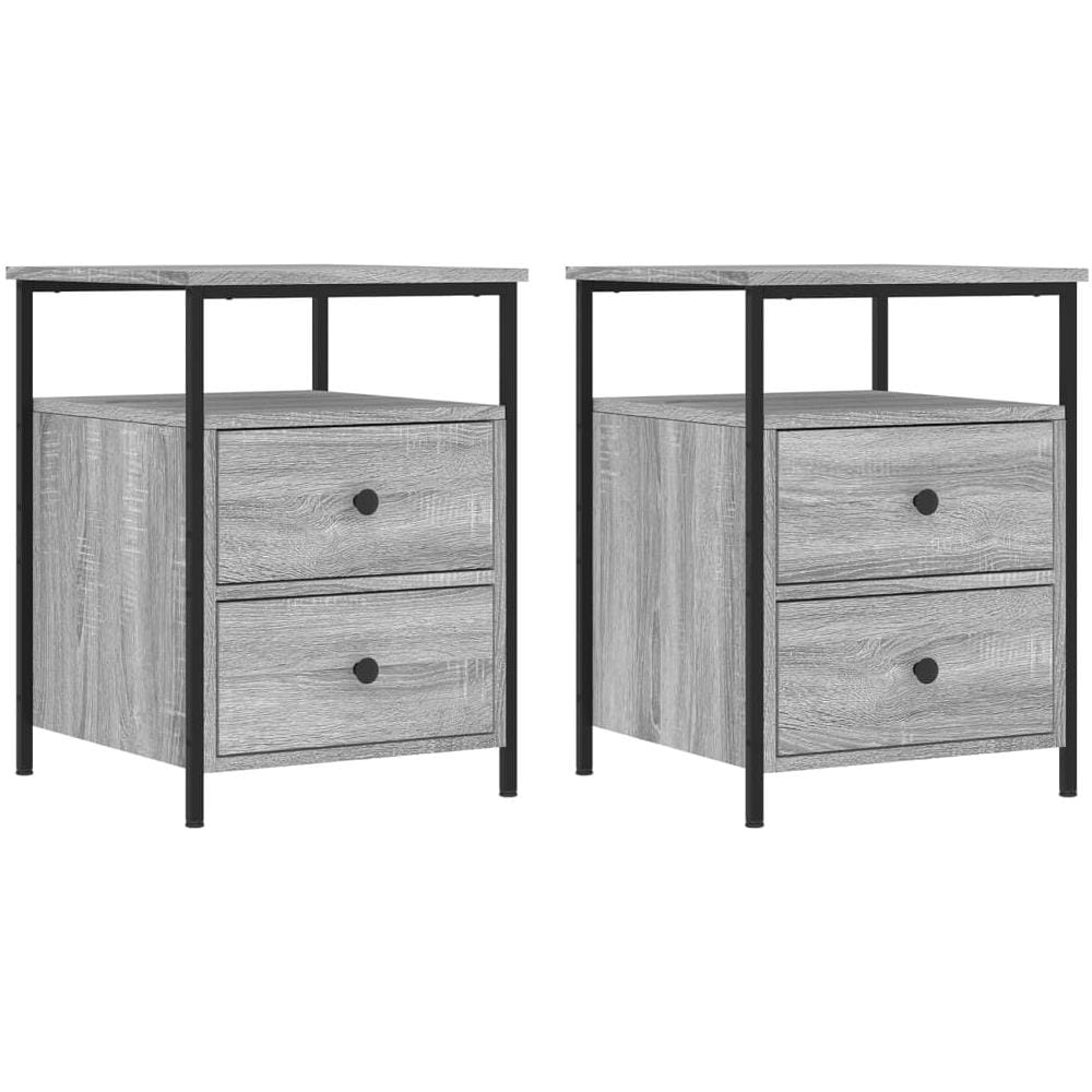 Comodini 2 Pz Grigio Sonoma 44x45x60 Cm In Legno Multistrato - Foto 2