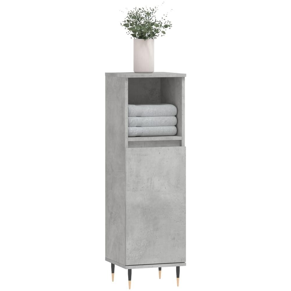 Armadietto Bagno Grigio Cemento 30x30x100 Cm Legno Multistrato - Foto 3