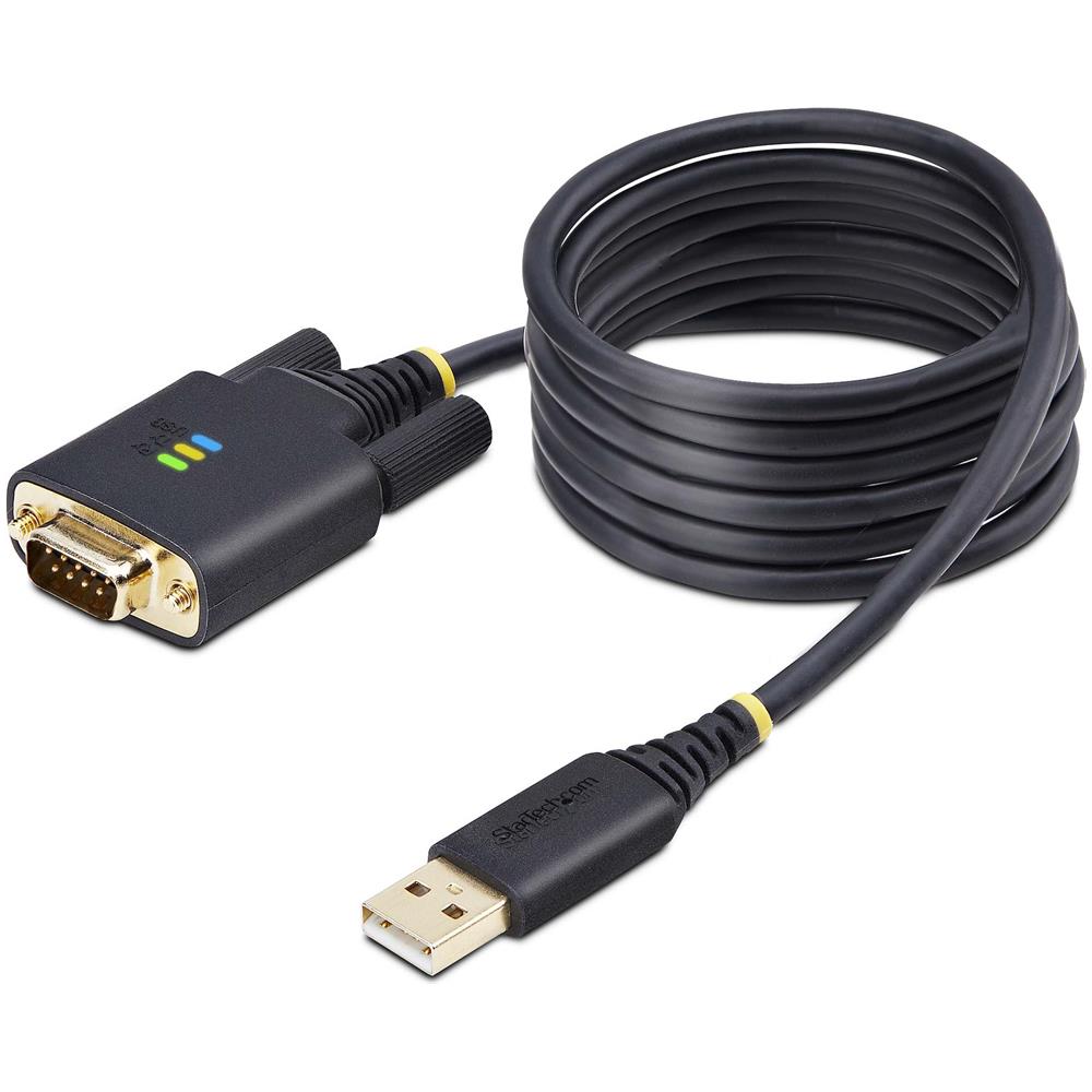 Cavo Adattatore da USB a Seriale da 2 m, Ritenzione COM, Viti /Dadi Intercambiabili, da USB-A a DB9 RS232, IC FTDI, Protezione ESD, Windows /MacOS /Linux - Foto 1