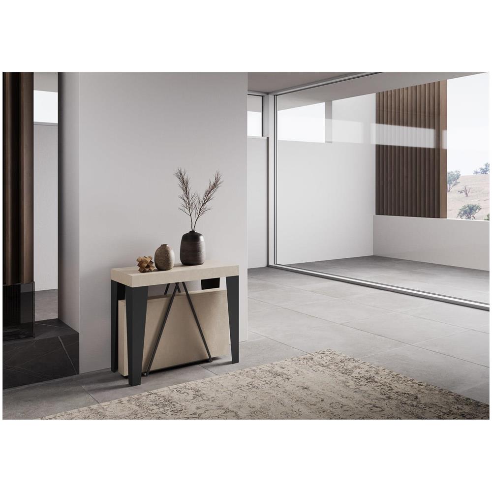 Consolle allungabile 90x40/196 cm Algo Small cashmere telaio antracite - Foto 2