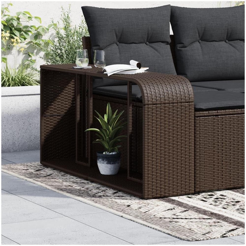 Scaffali Portaoggetti 2 pz Marrone in Polyrattan - Foto 2