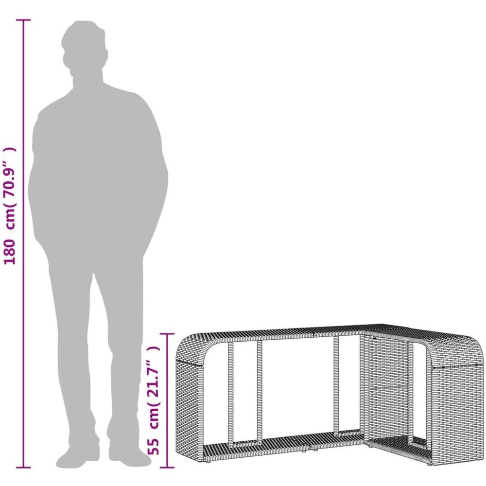Scaffali Portaoggetti 2 pz Marrone in Polyrattan - Foto 9