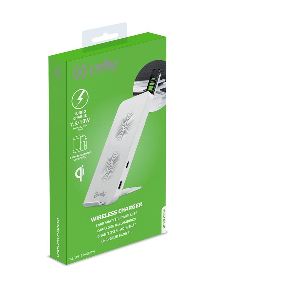 Caricabatterie Rapido Wireless Universale da 10 Watt con Funzione Stand Colore Bianco - Foto 6