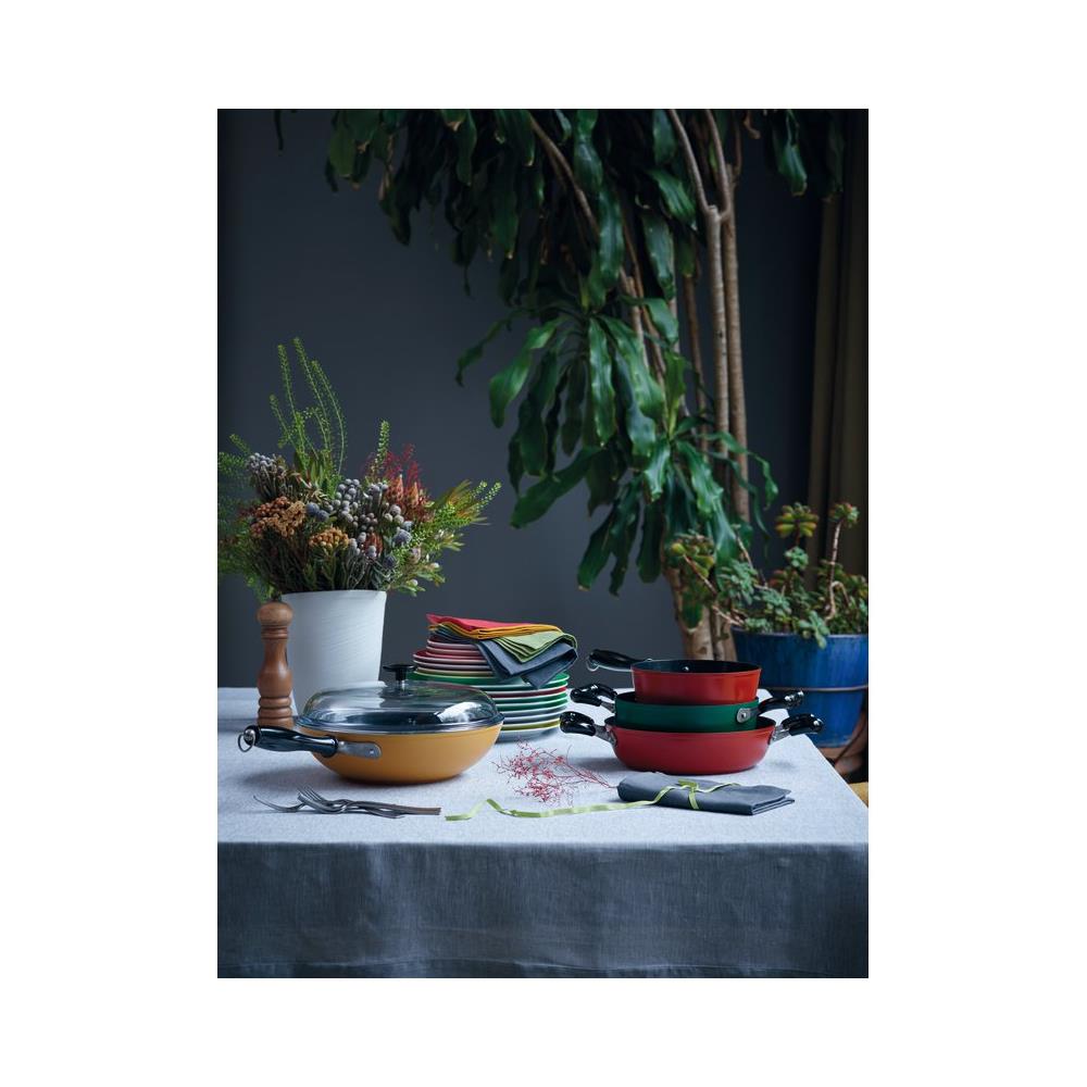 Tegame 2 Maniglie Cm 24 C / coperchio 1965 Vintage Verde Alluminio - Foto 3