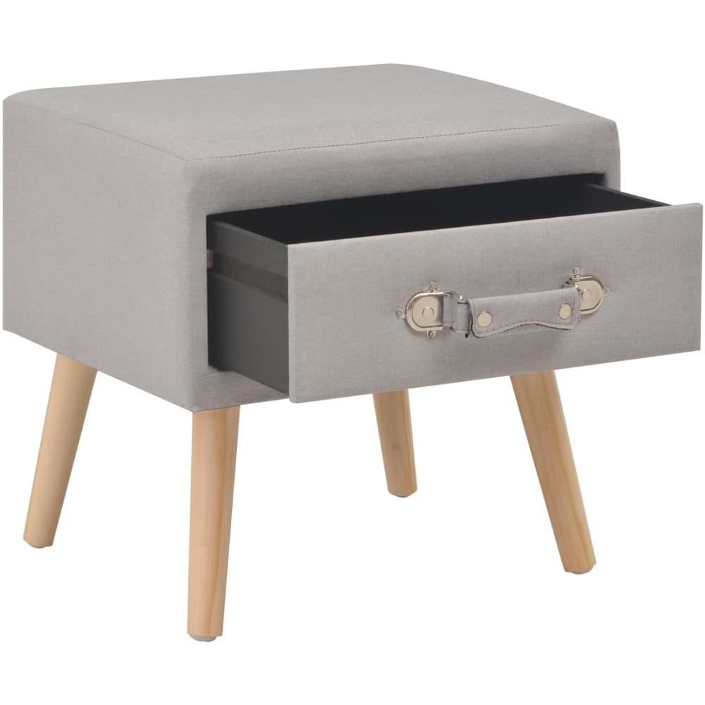 Comodino Grigio 40x35x40 Cm In Tessuto - Foto 2