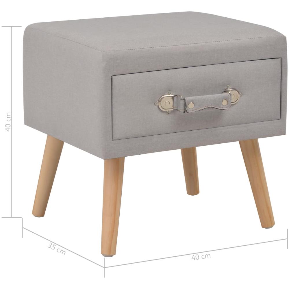 Comodino Grigio 40x35x40 Cm In Tessuto - Foto 8