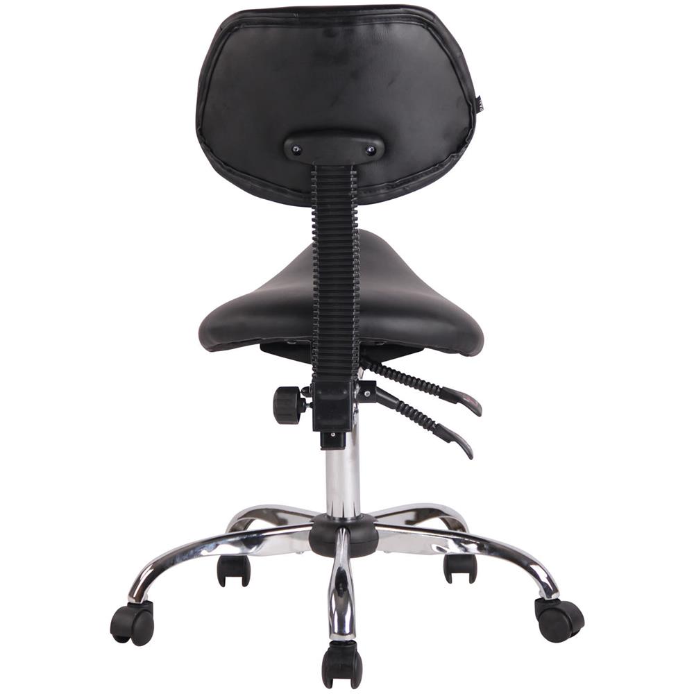 Sgabello Sella da Lavoro Stuttgart in Similpelle I Sedia Studio Ergonomica con Schienale Inclinabile I Sedia Ambulatorio con 5 Ruote Nero - Foto 2