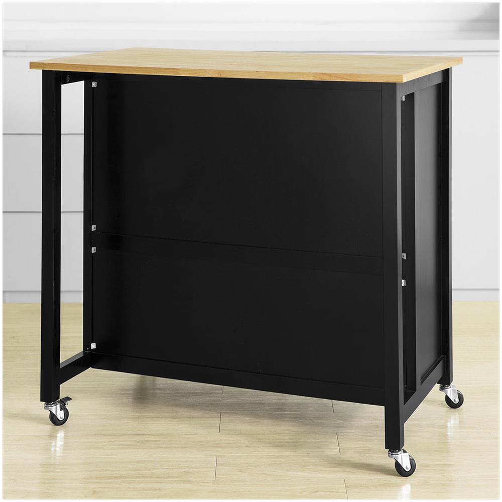 Penisola Cucina Piano Di Lavoro Per Cucina Con 2 Cassetti A 2 Ripiani L100*p60*a94cm Nero Fkw74-sch - Foto 10