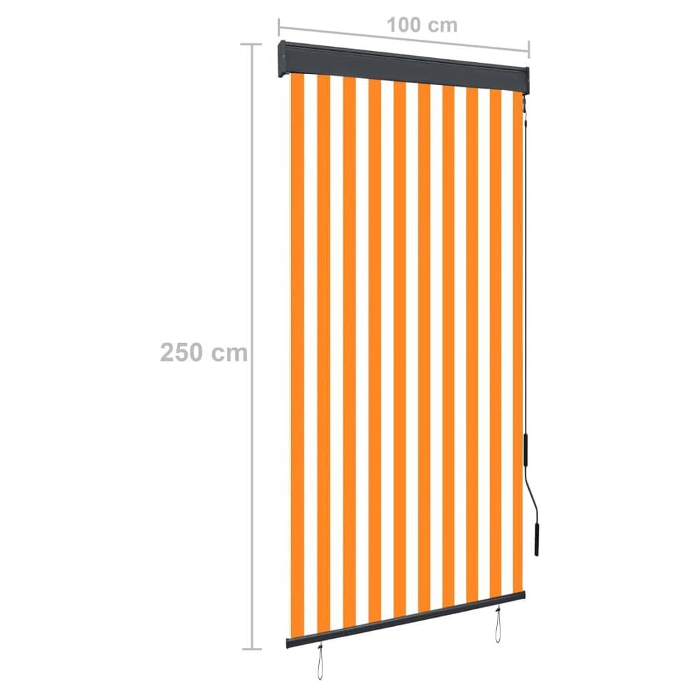 Tenda A Rullo Per Esterni 100x250 Cm Bianca E Arancione - Foto 8