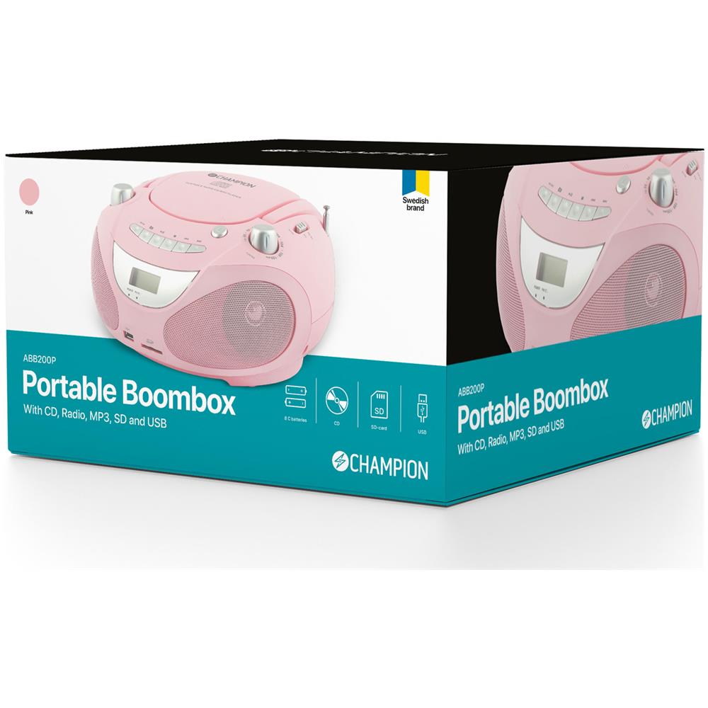 Boombox Cd / Radio / Mp3 / Usb Rosa - Foto 4