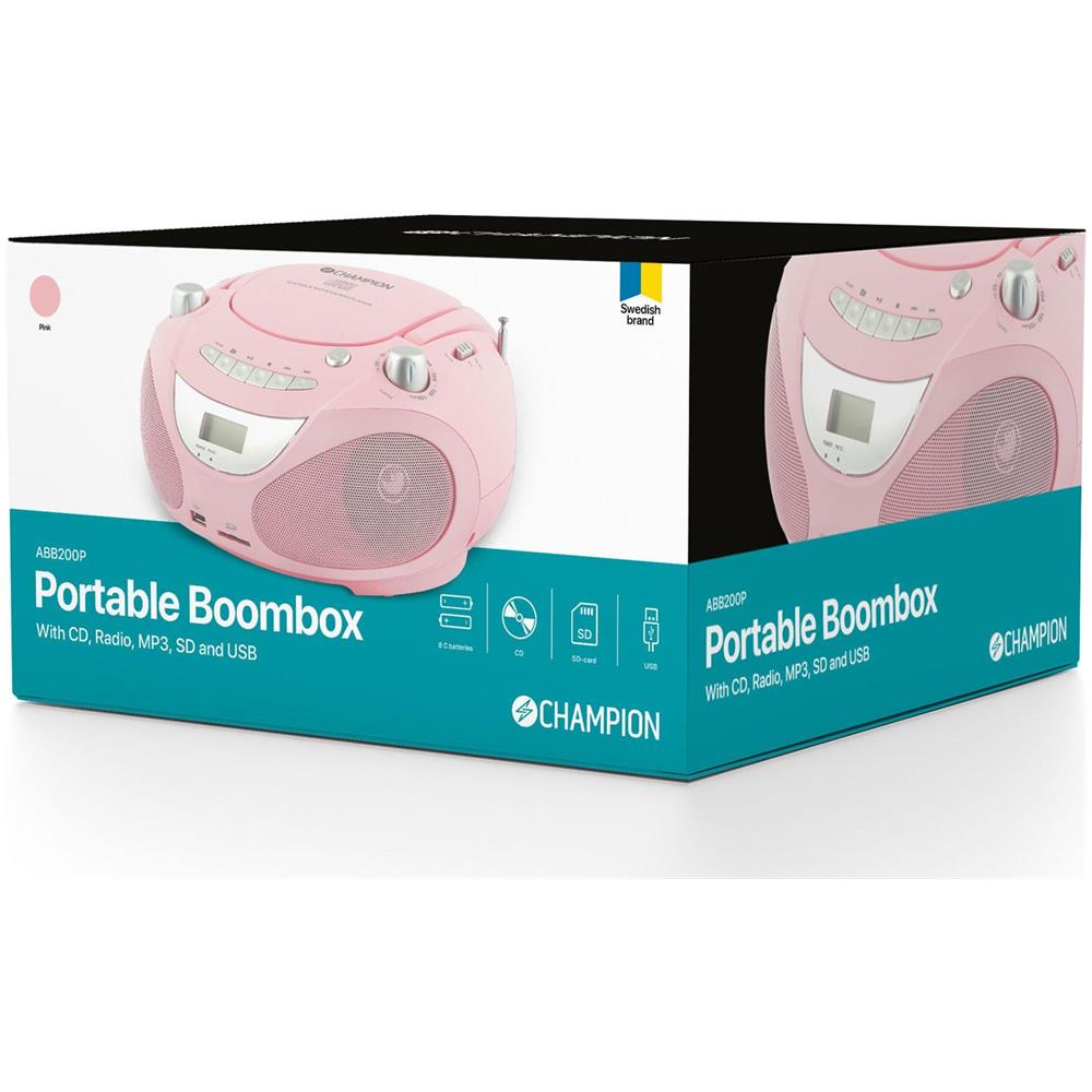 Boombox Cd / Radio / Mp3 / Usb Rosa - Foto 2