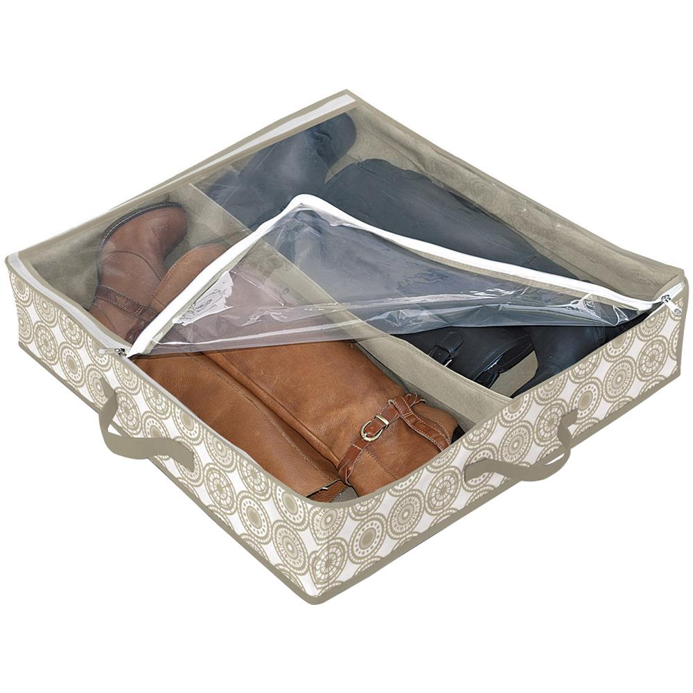 Custodia Per Stivali Domopak Living 60x12x50 Cm Ella, Beige Bianco - Foto 1