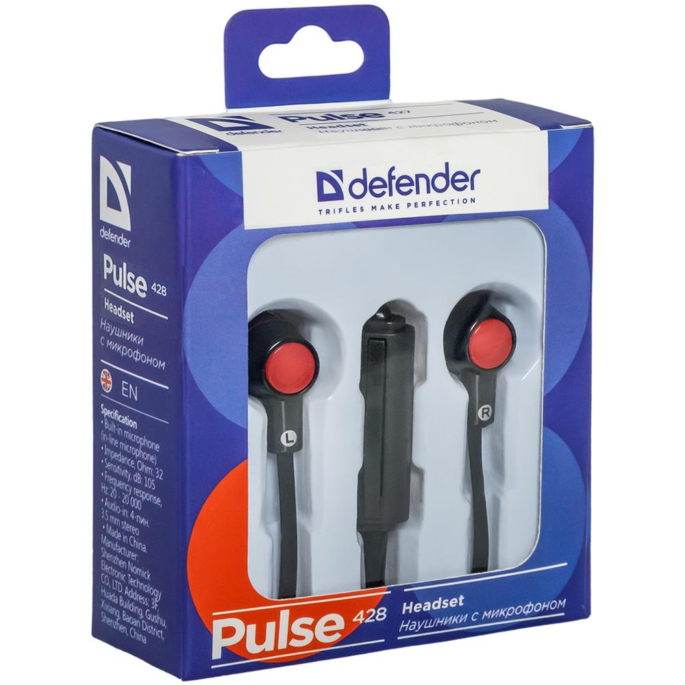Pulse-428 Auricolare Stereofonico Cablato Nero, Rosso auricolare per telefono cellulare - Foto 1