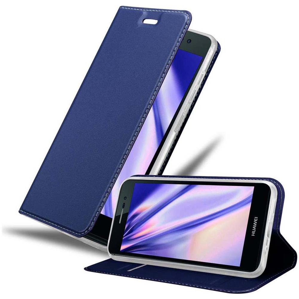 Custodia Compatibile Con Huawei P7 In Classy Blu Scuro - Coperchio Protettiva Con Chiusura Magnetica, Funzione Stand E Tasca Per Le Carte - Foto 1