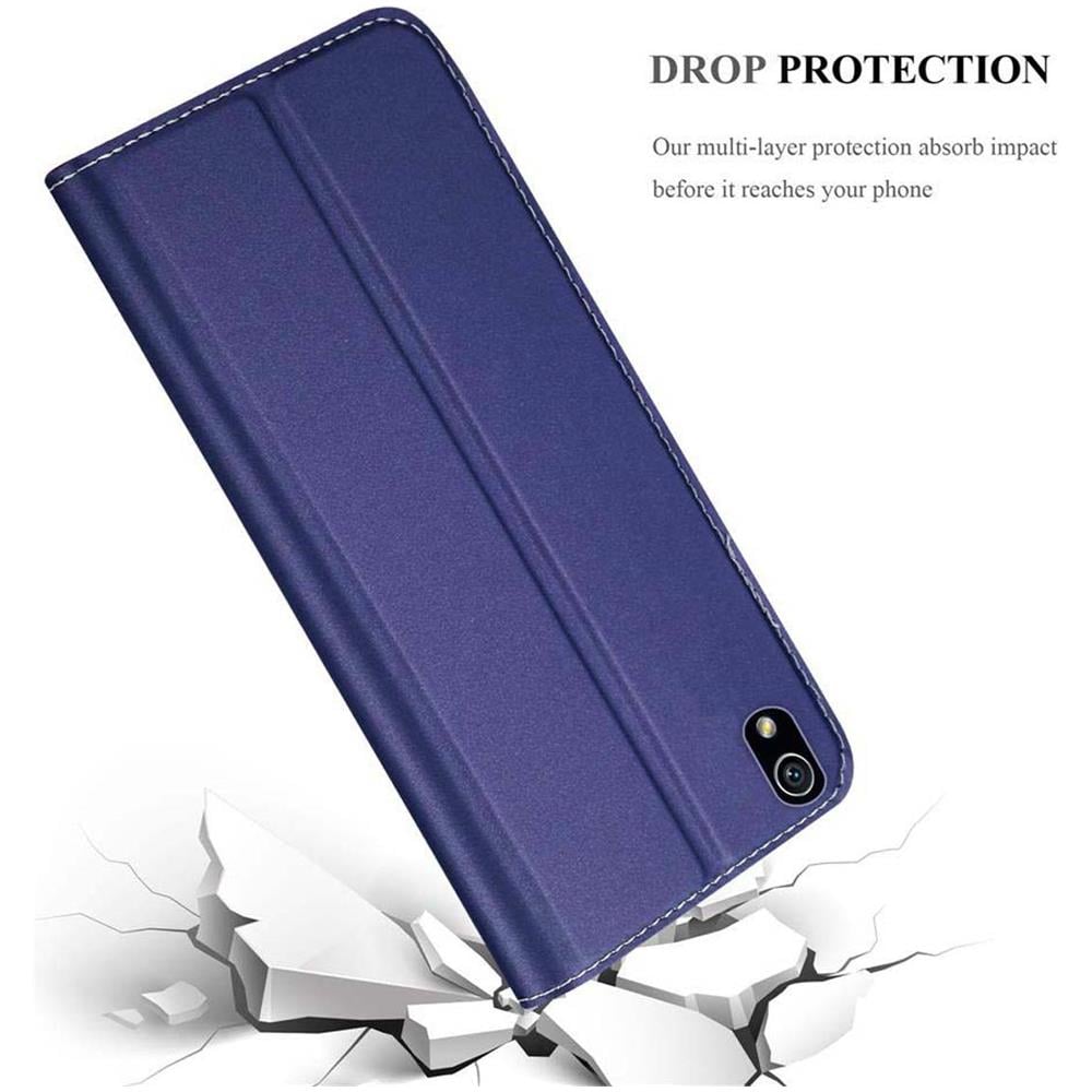 Custodia Compatibile Con Huawei P7 In Classy Blu Scuro - Coperchio Protettiva Con Chiusura Magnetica, Funzione Stand E Tasca Per Le Carte - Foto 8