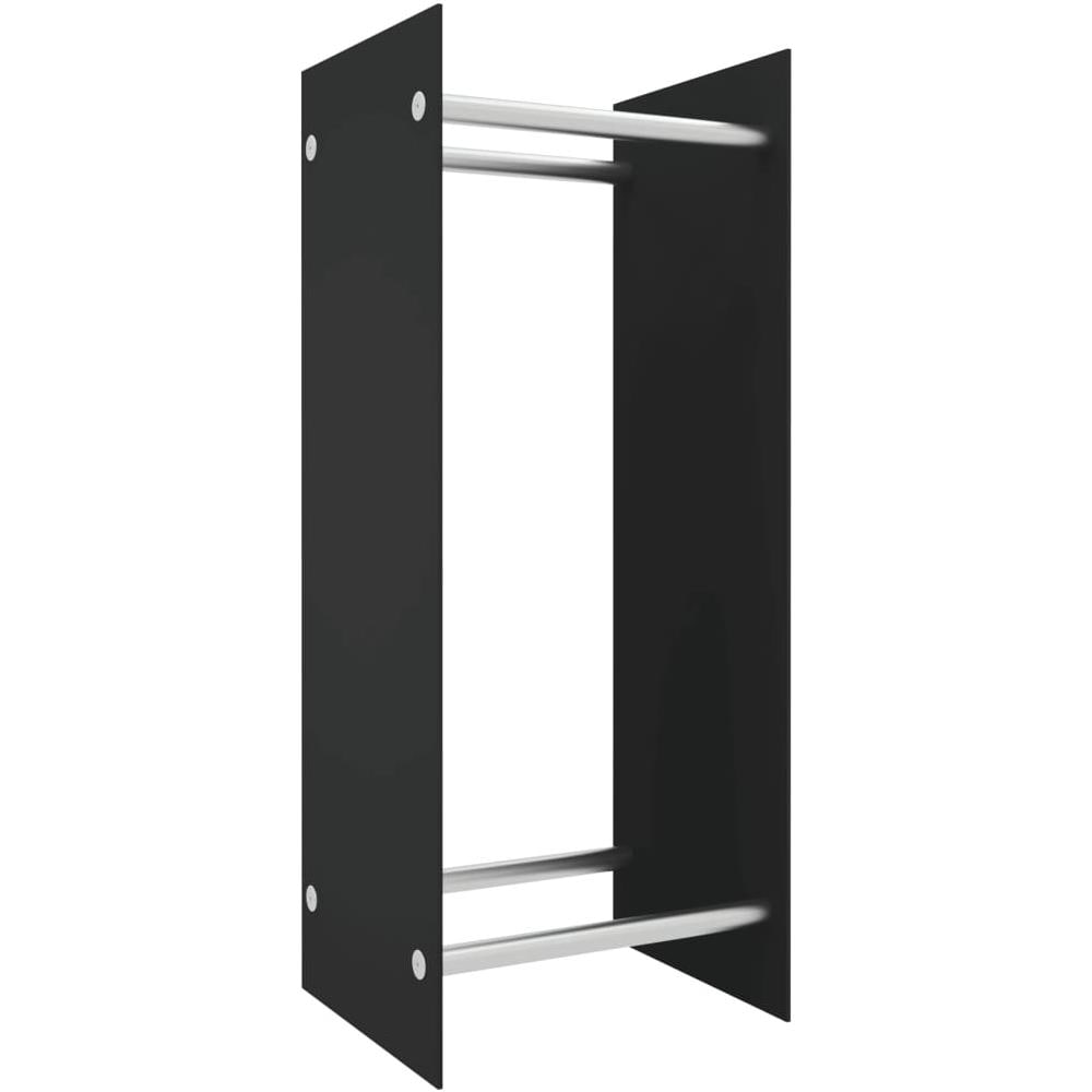 Porta Legna Nero 40x35x100 Cm In Vetro Temperato - Foto 2