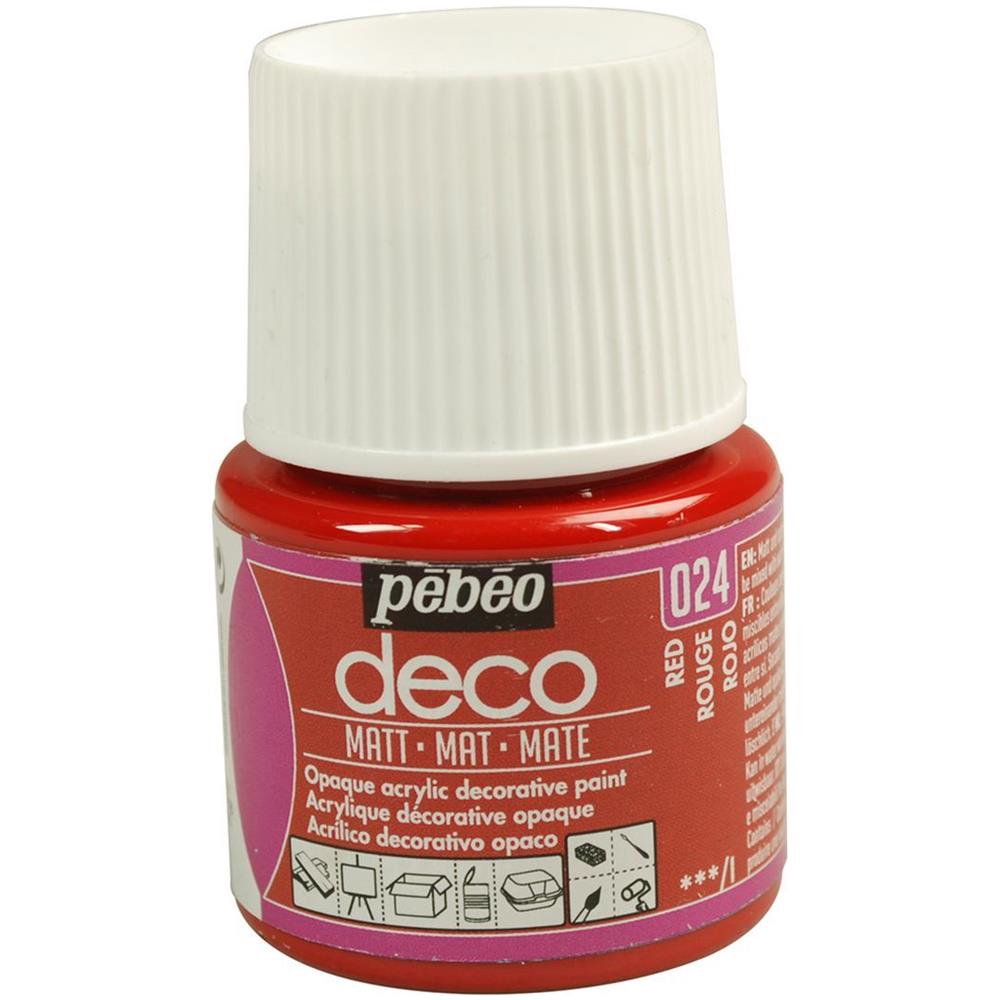 Pittura Acrilica Opaca - Rosso - 45 Ml - Foto 1