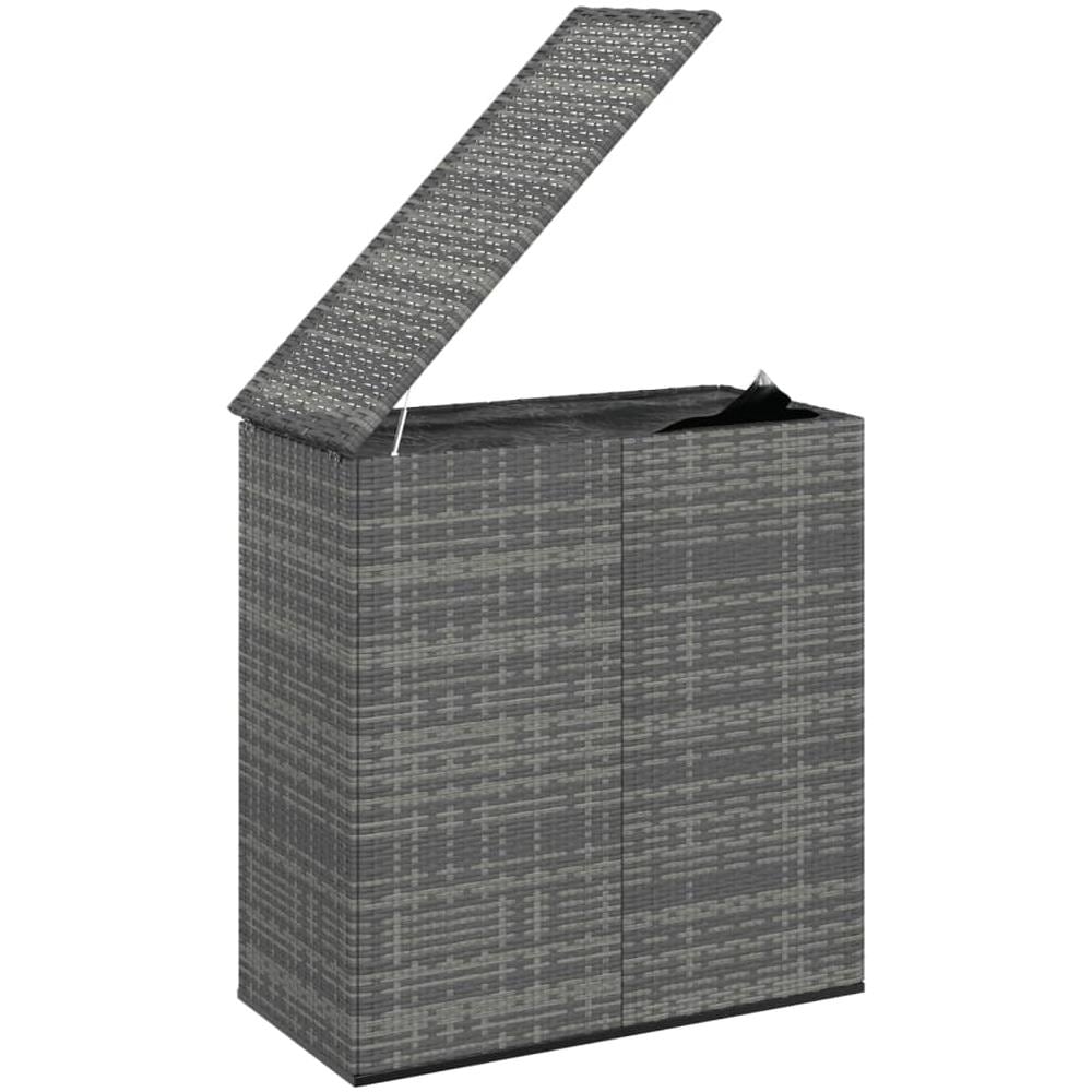 Contenitore Da Giardino In Rattan Pe 100x49x103,5 Cm Grigio - Foto 3