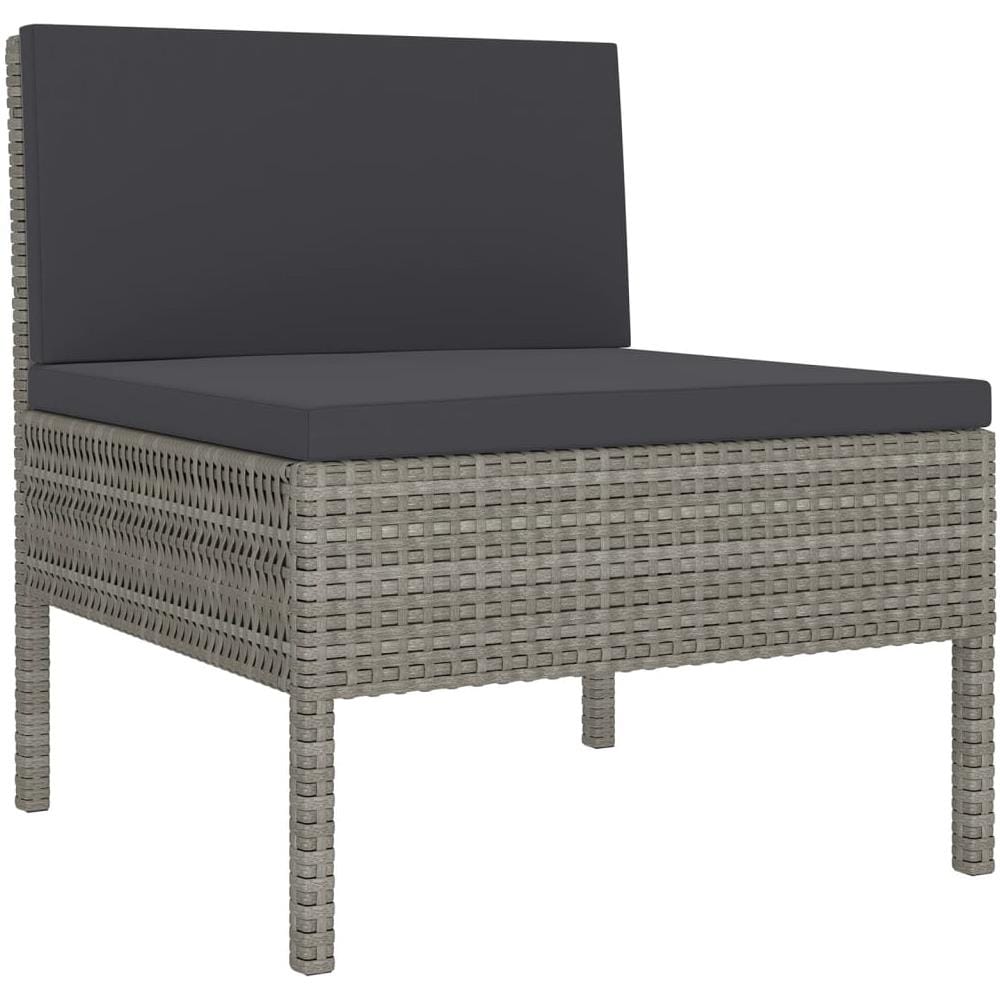 Set Divani Da Giardino 9 Pz Con Cuscini In Polyrattan Grigio - Foto 1